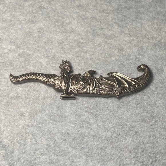 Unbranded Other - Dragon Miniature Dagger Unisex Silver Fantasy Gothic Mythical Gift Medieval 5.5"